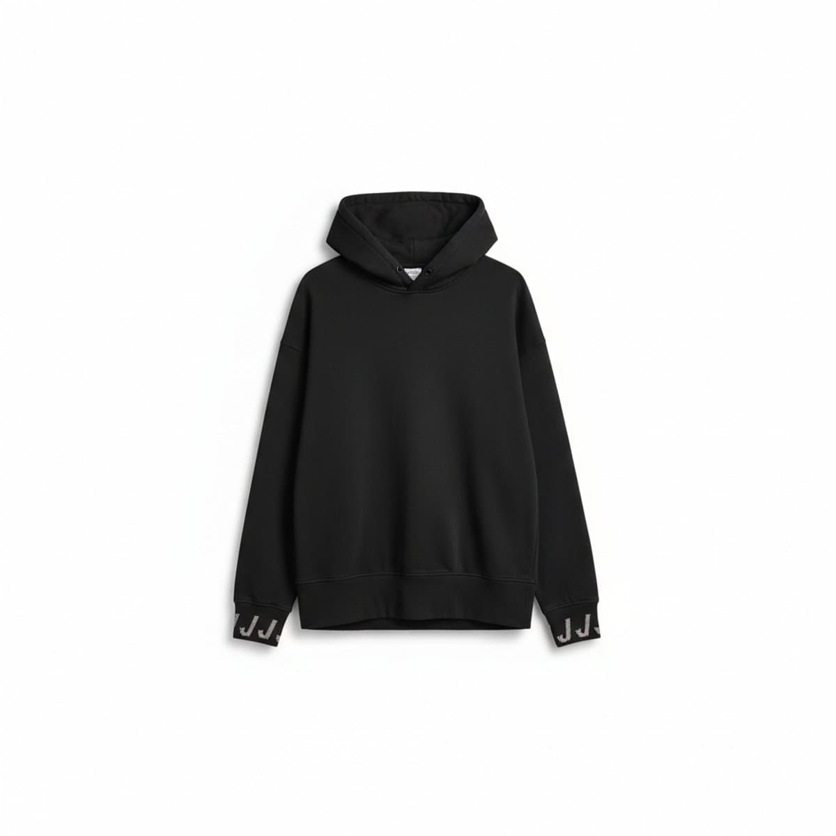 Essential Graphic Cuff Hoodie Black