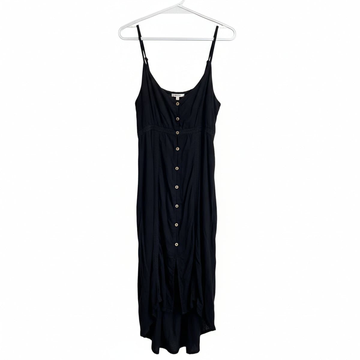 Hollister Boho-Chic Crochet-Trim Button-Down Midi Dress