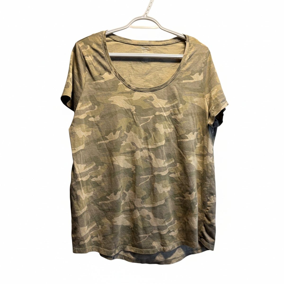Effortless Edge: George Camouflage Scoop Neck Basic Tee