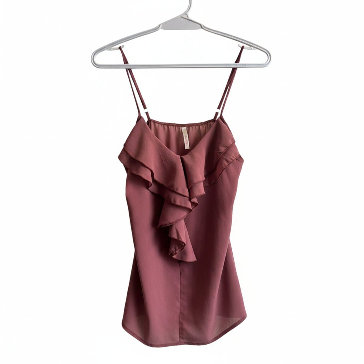 Romantic Mauve Tiered Ruffle Camisole by Ivy & Leo