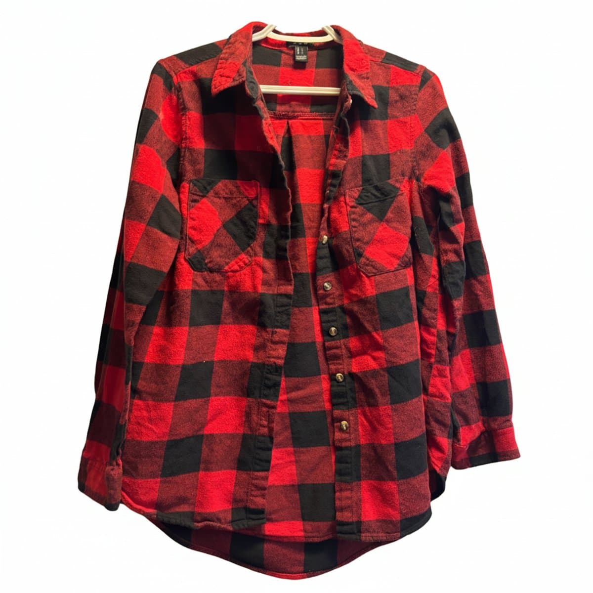 H&M Classic Buffalo Plaid Flannel - Bold Red & Black