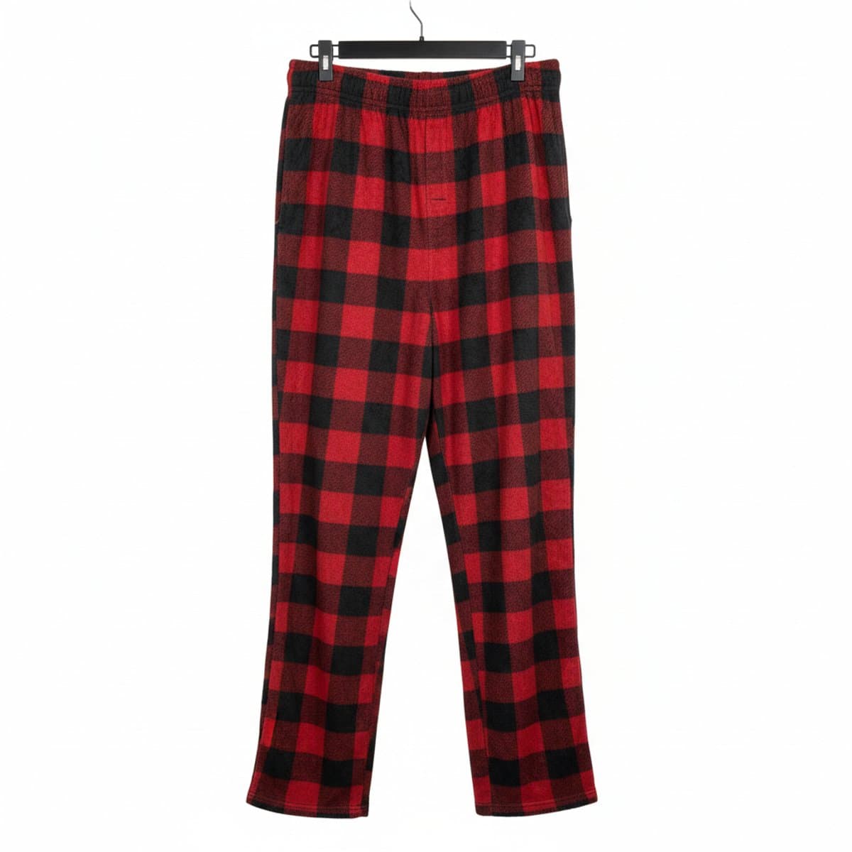 Cozy Buffalo Plaid Fleece Lounge Pants - Crimson & Black