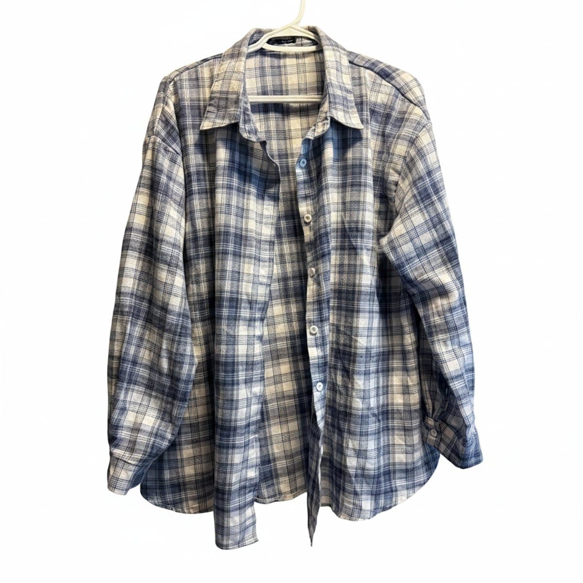 Coastal Slate Plaid Oversized Flannel - Essential Layering Piece