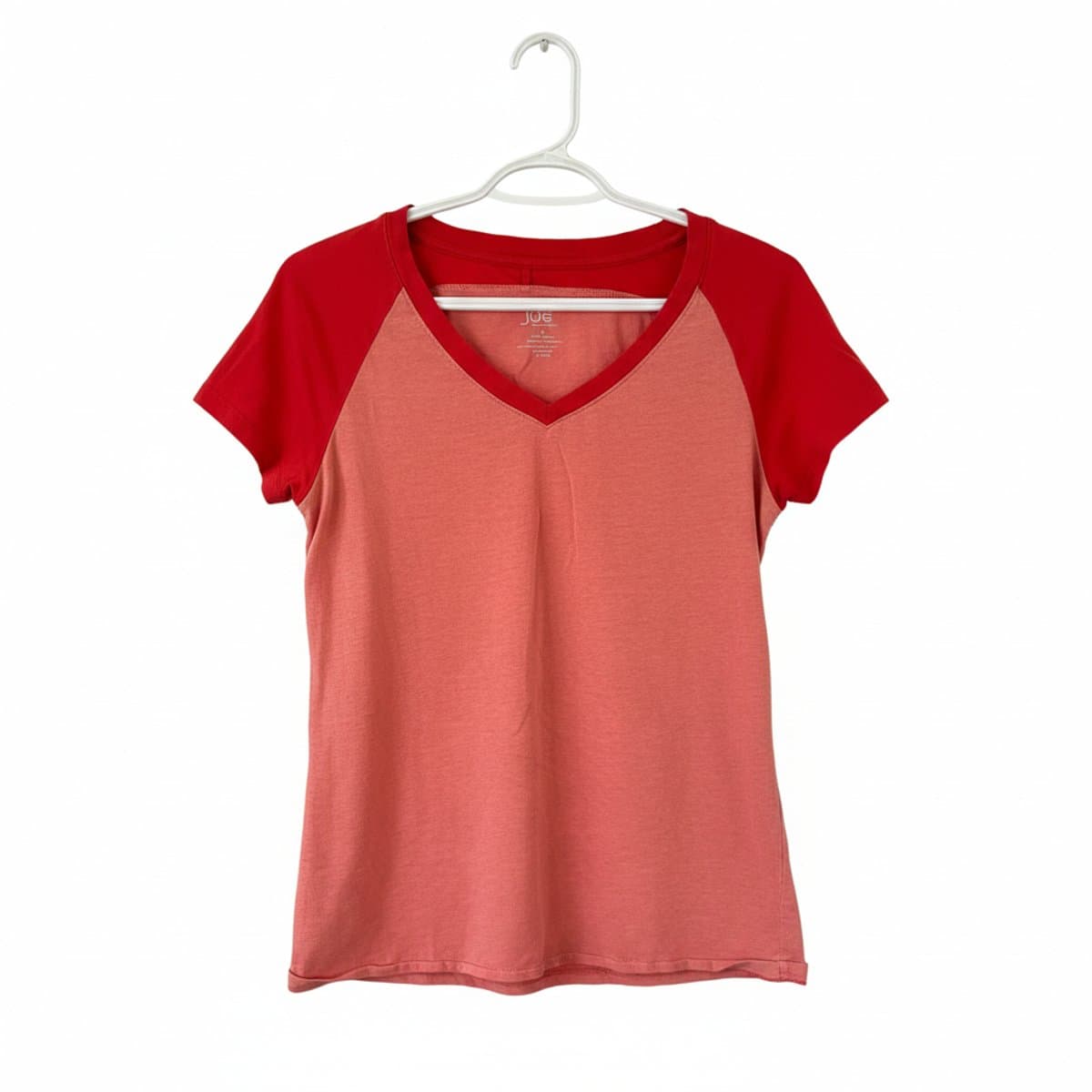 Joe Fresh Vibrant Two-Tone Raglan V-Neck Tee