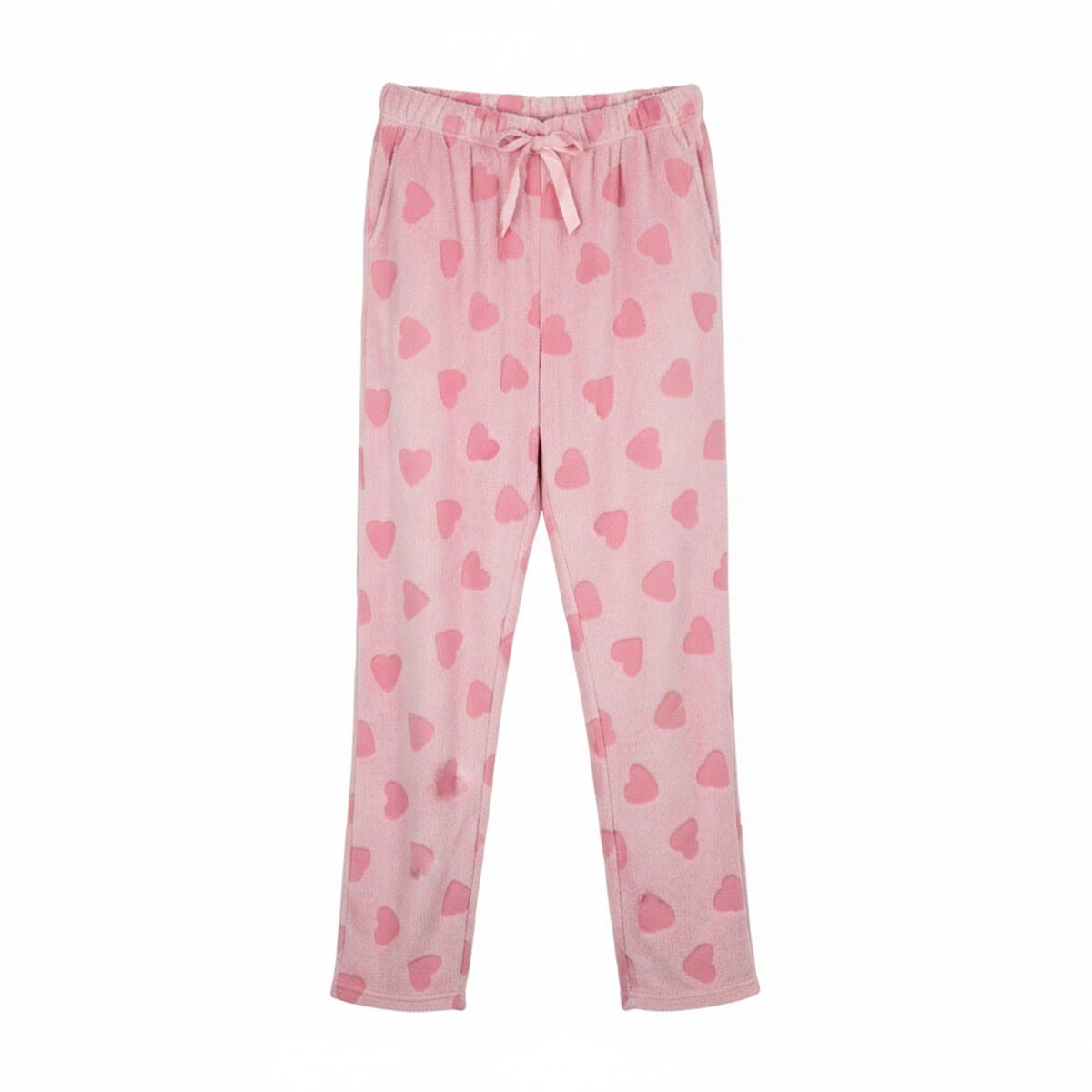 Ultra-Soft Blush Pink Embossed Heart Plush Loungewear