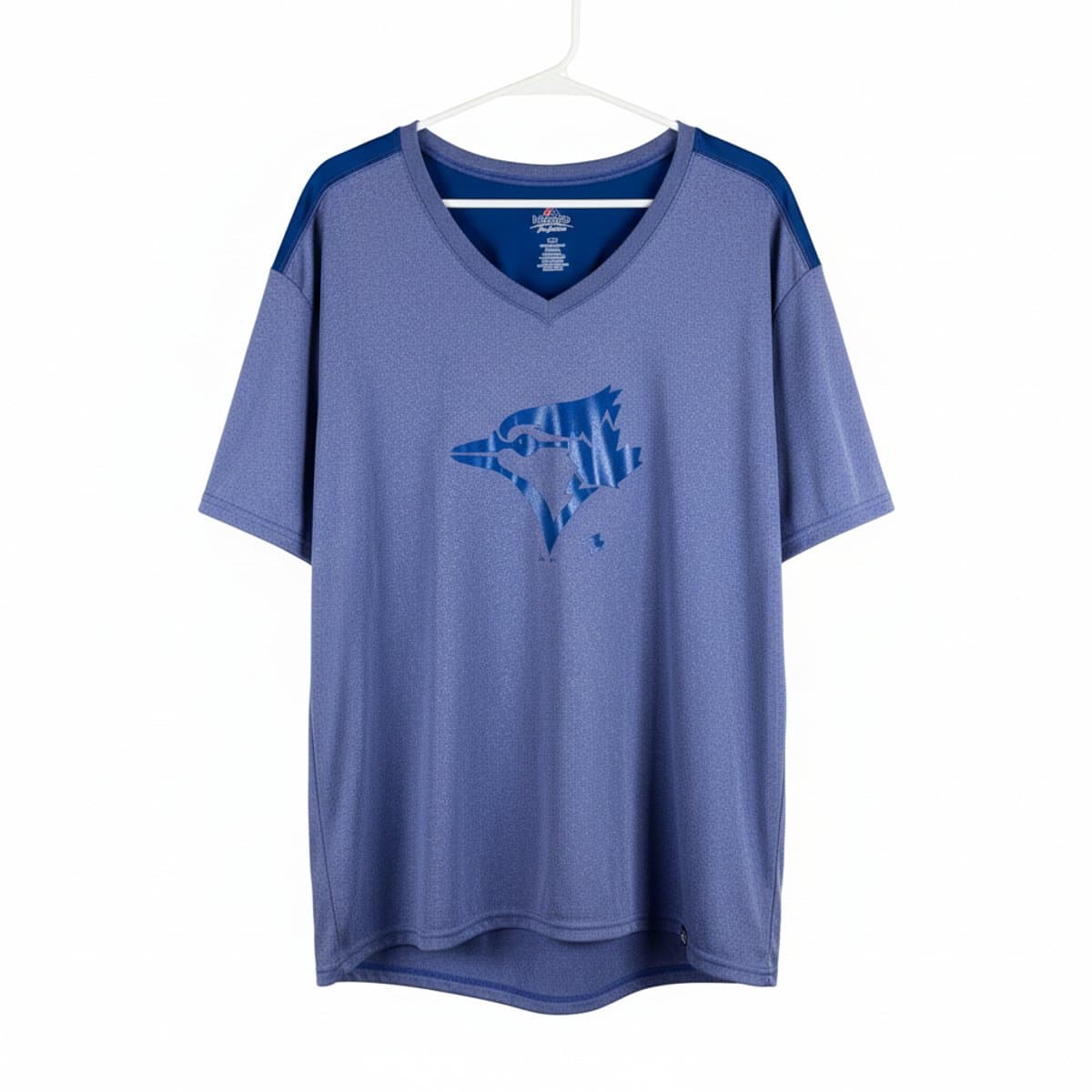 Toronto Blue Jays Heathered Metallic V-Neck Tee - Size 1X
