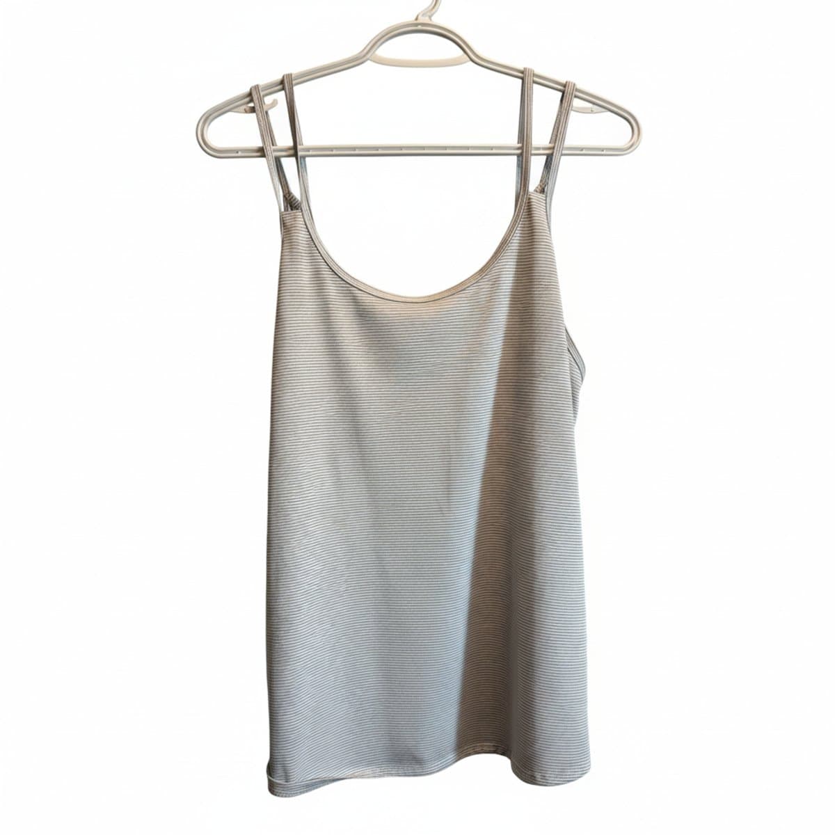 Essential Micro-Stripe Minimalist Cami with Double Strap Detail