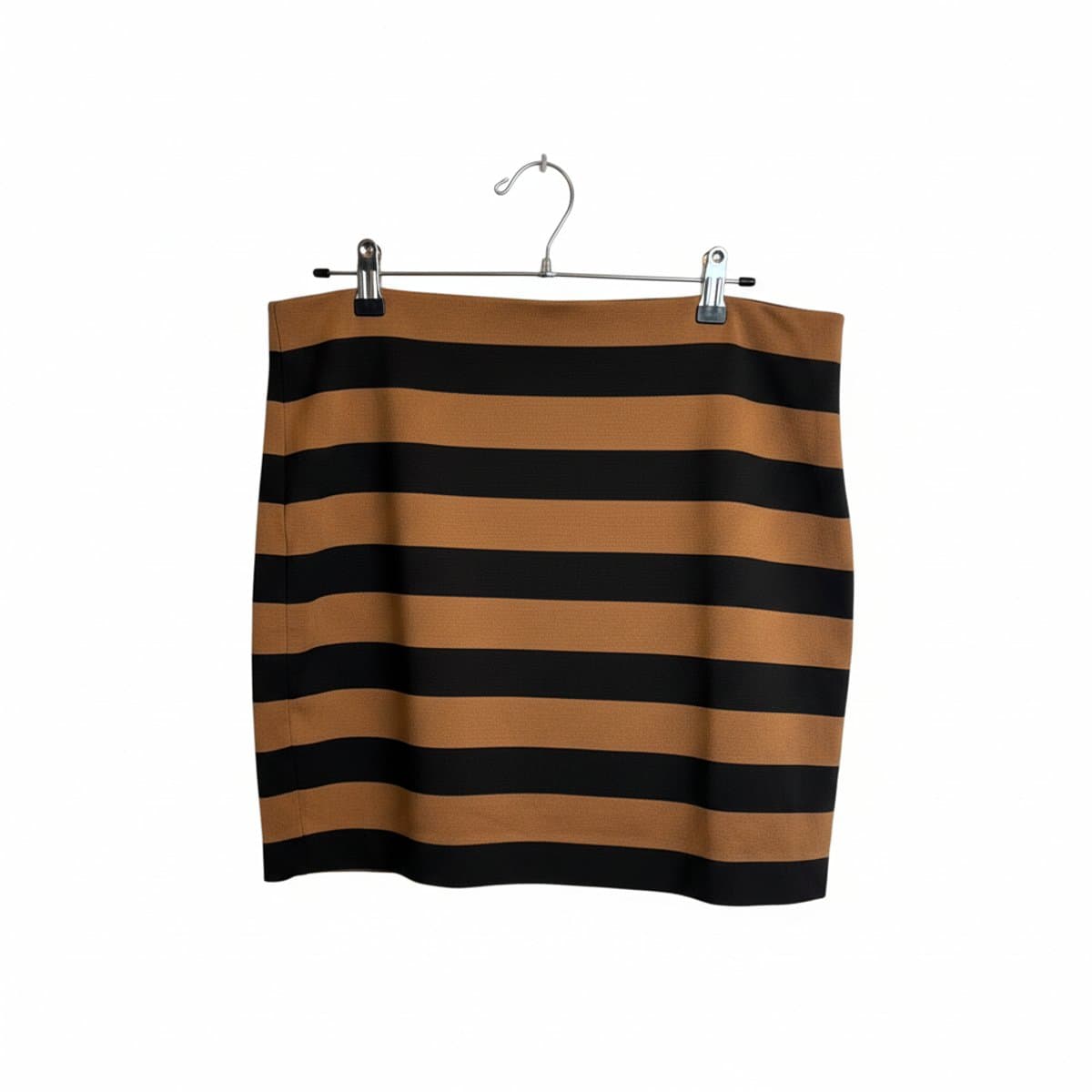 Parisian Chic Striped Knit Mini Skirt - Caramel & Black