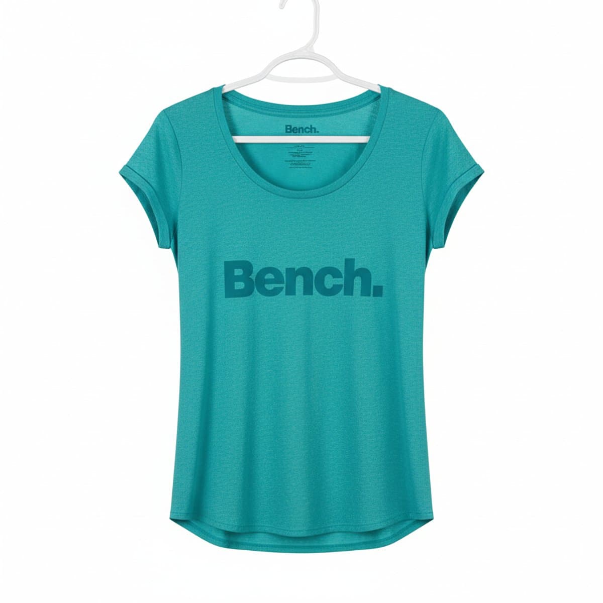 Bench. Heritage Logo Scoop Neck Tee in Heathered Jade