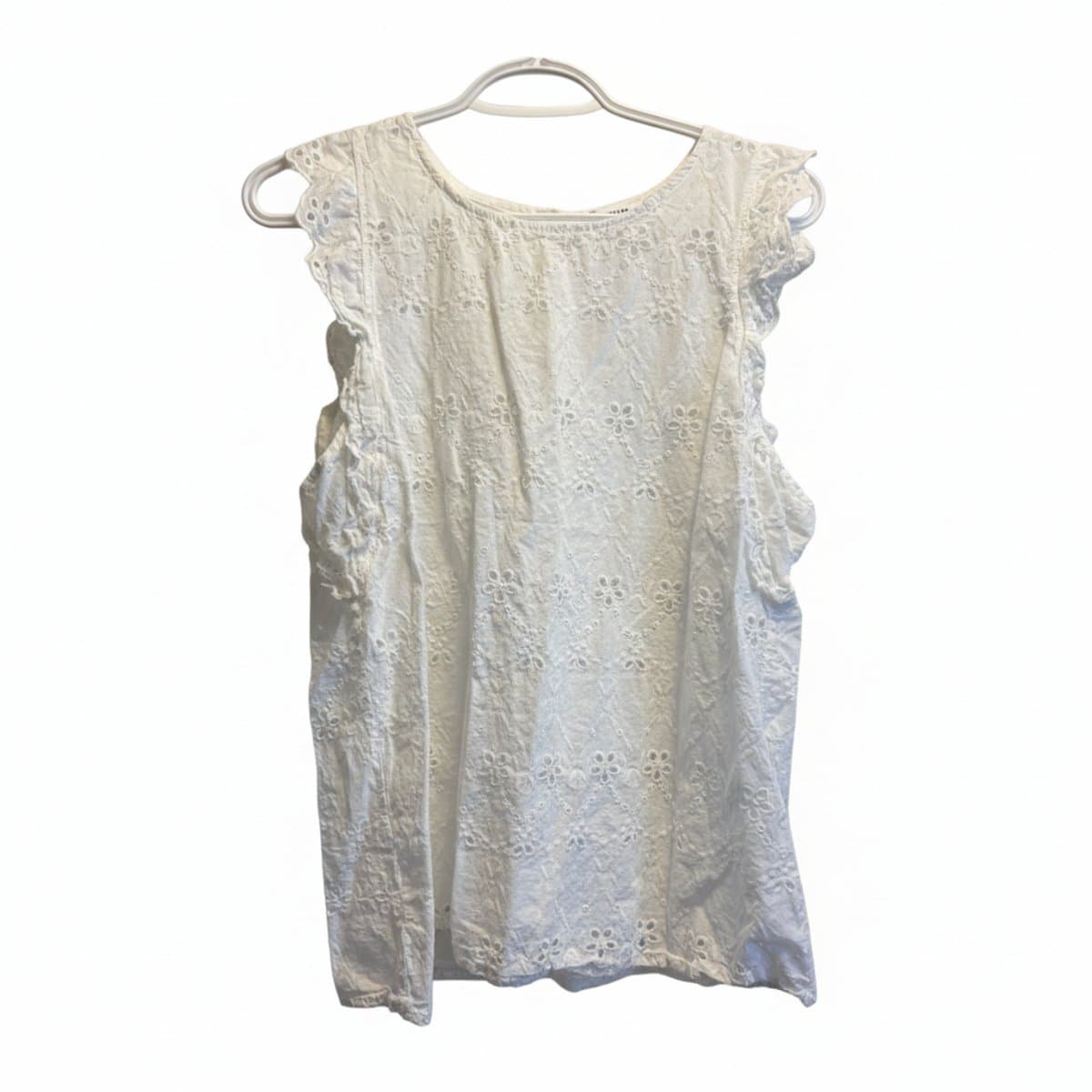 Romantic White Eyelet Ruffle Sleeve Blouse