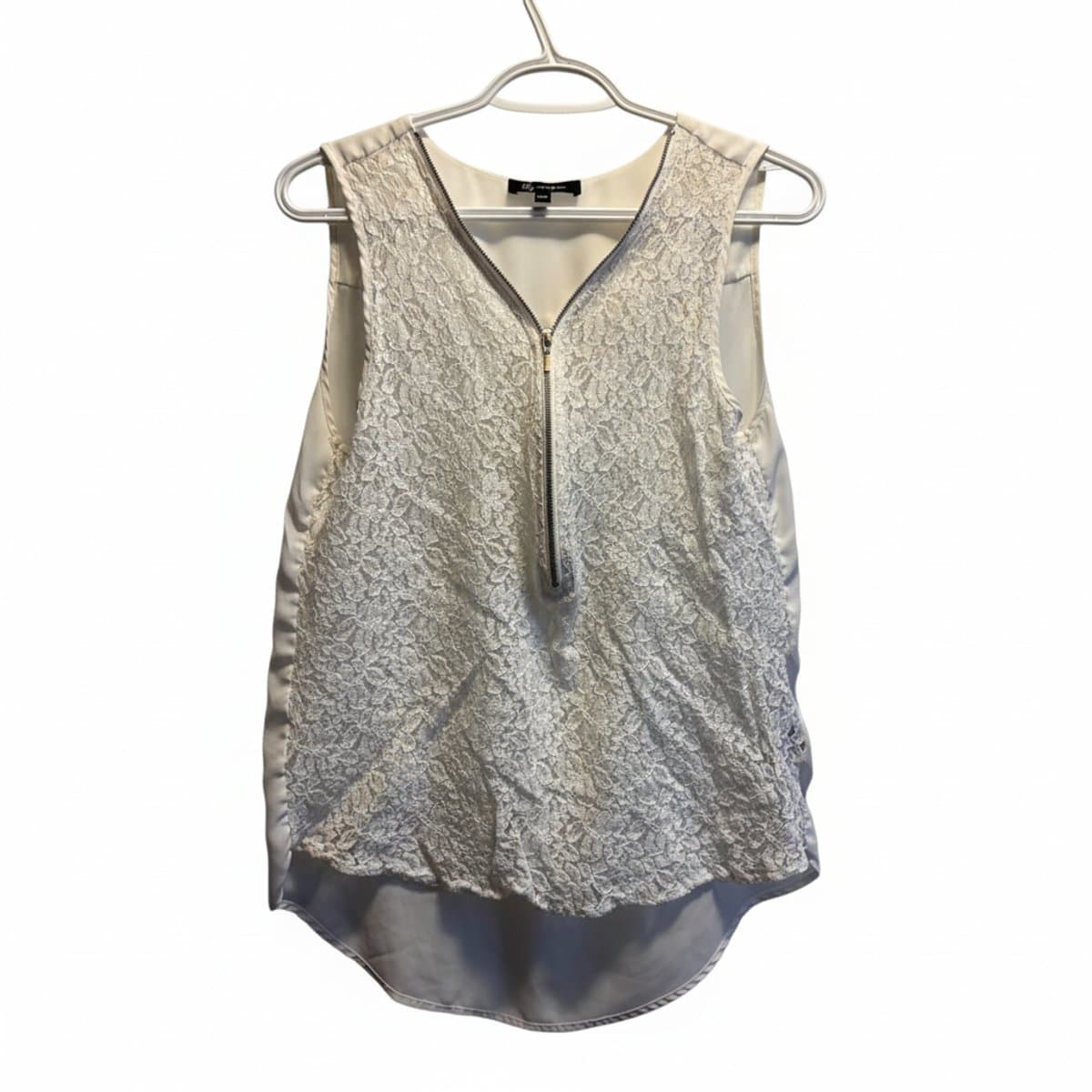 Lily Morgan Ethereal Lace & Chiffon High-Low Blouse