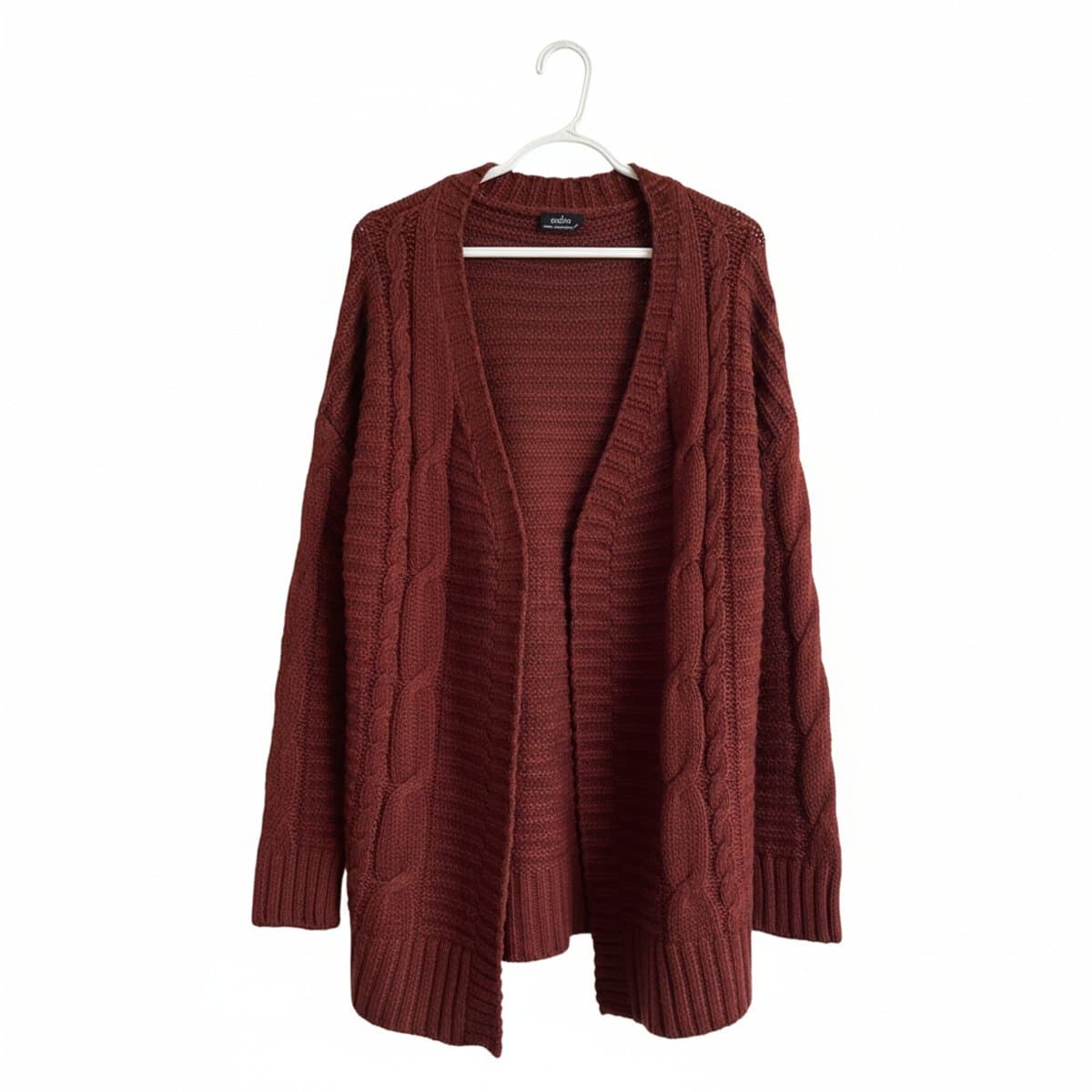 Guilty Rust Cable Knit Open-Front Cardigan - Cozy Autumn Layer