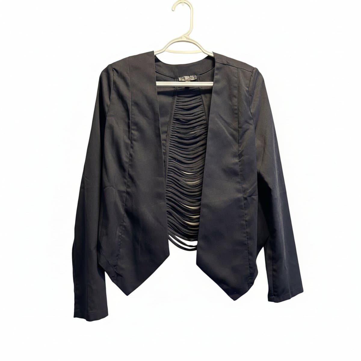 TIGI Noir Avant-Garde Caged-Back Open Front Blazer