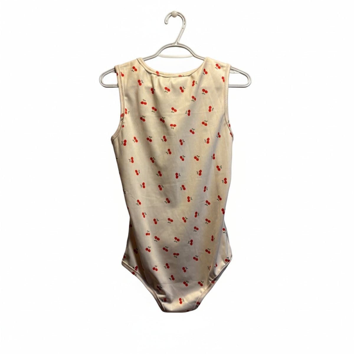 Vintage-Inspired Cherry Print Ribbed Bodysuit