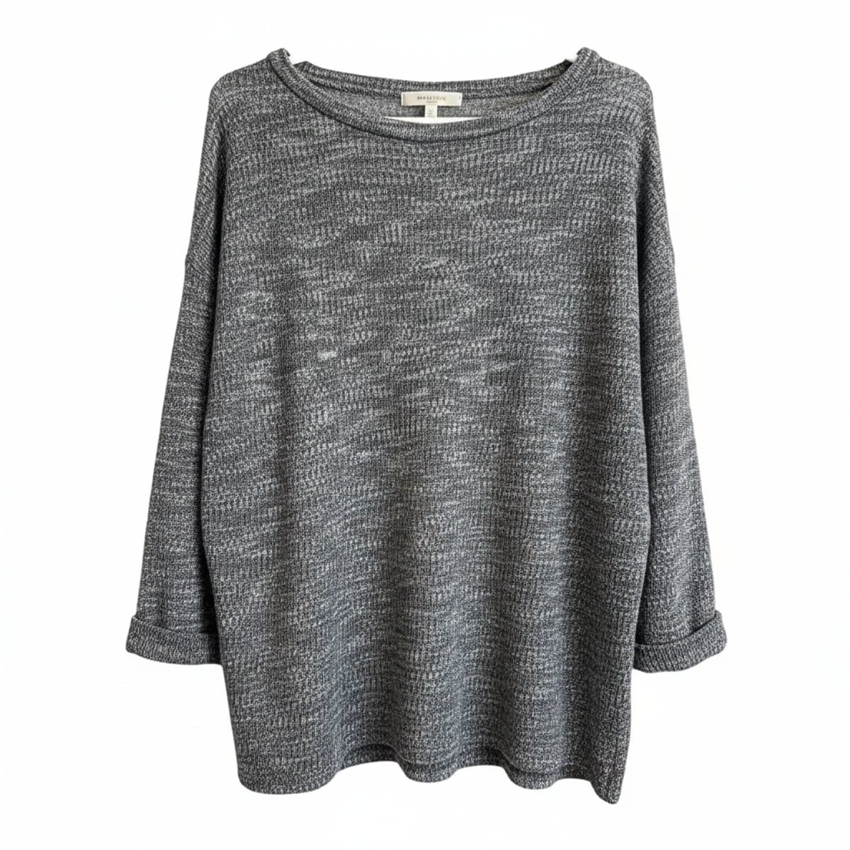 Effortless Marled Gray Oversized Knit Sweater