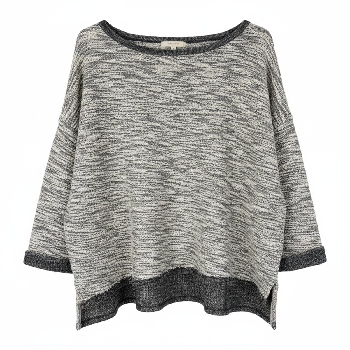 Sophisticated Salt-and-Pepper Oversized Textured Knit Sweater