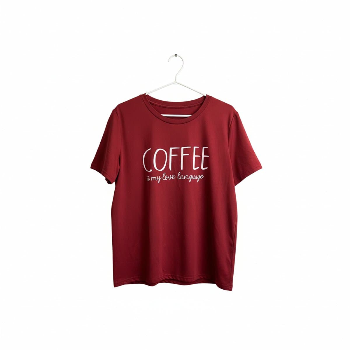"Coffee Is My Love Language" Graphic Tee in Rich Burgundy