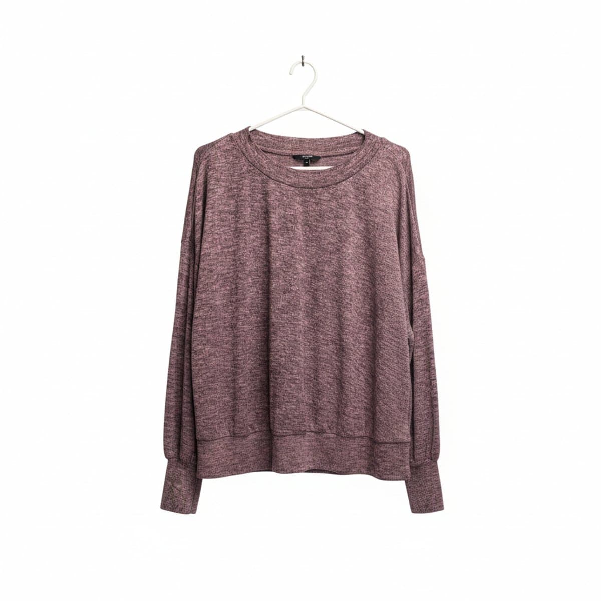  George Plus Lavender Marled Knit Relaxed Pullover