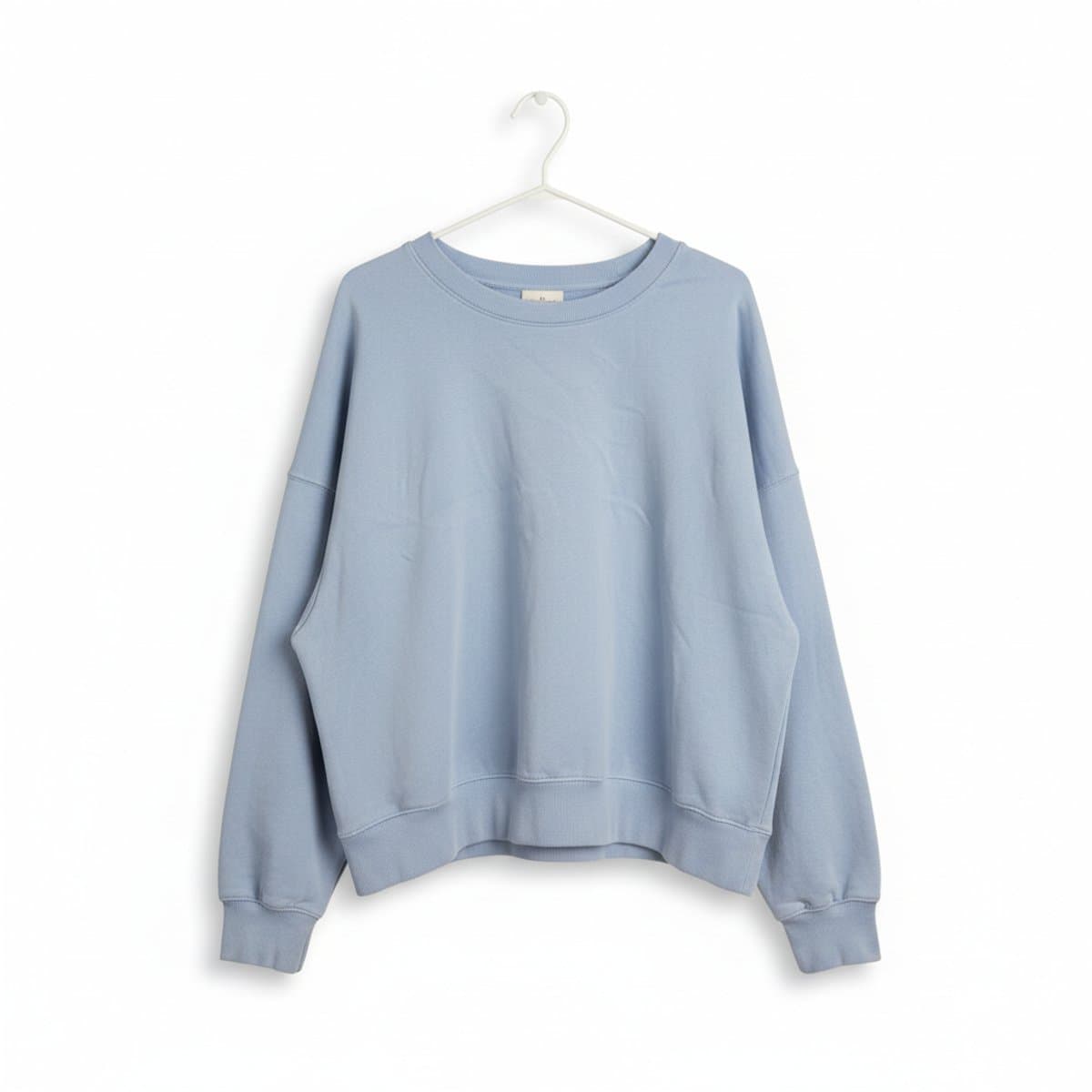 Ethereal Sky Blue Cropped Boxy Sweatshirt