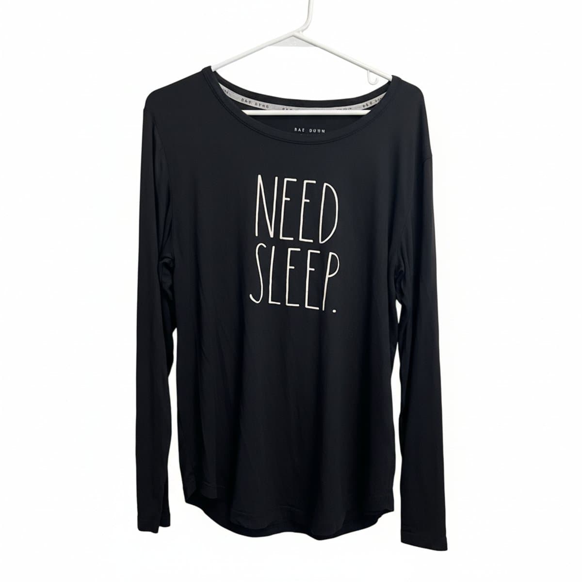 Rae Dunn 'Need Sleep' Minimalist Long Sleeve Loungewear Top