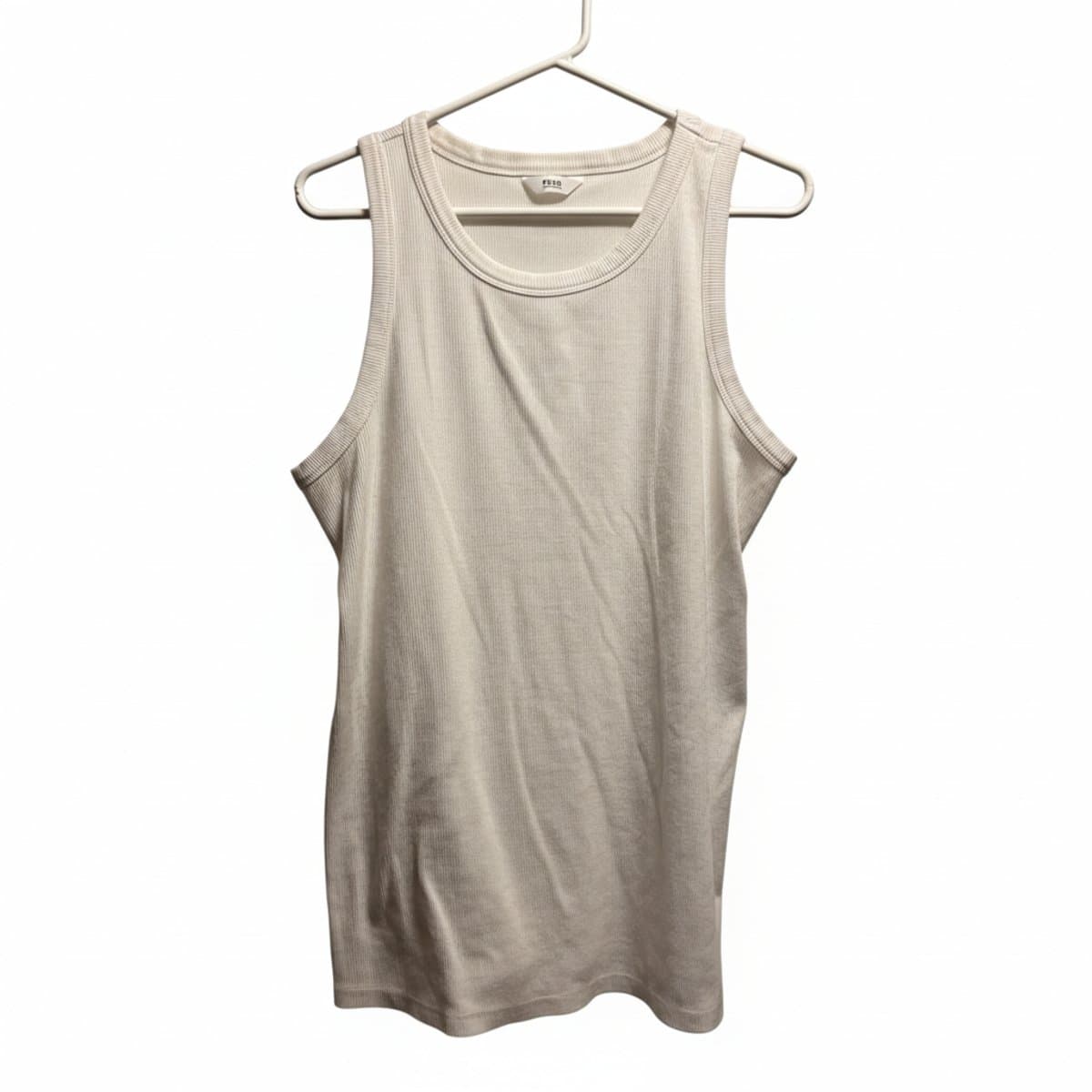 Essential Minimalist PENN Ribbed Cotton Tank in Off-White