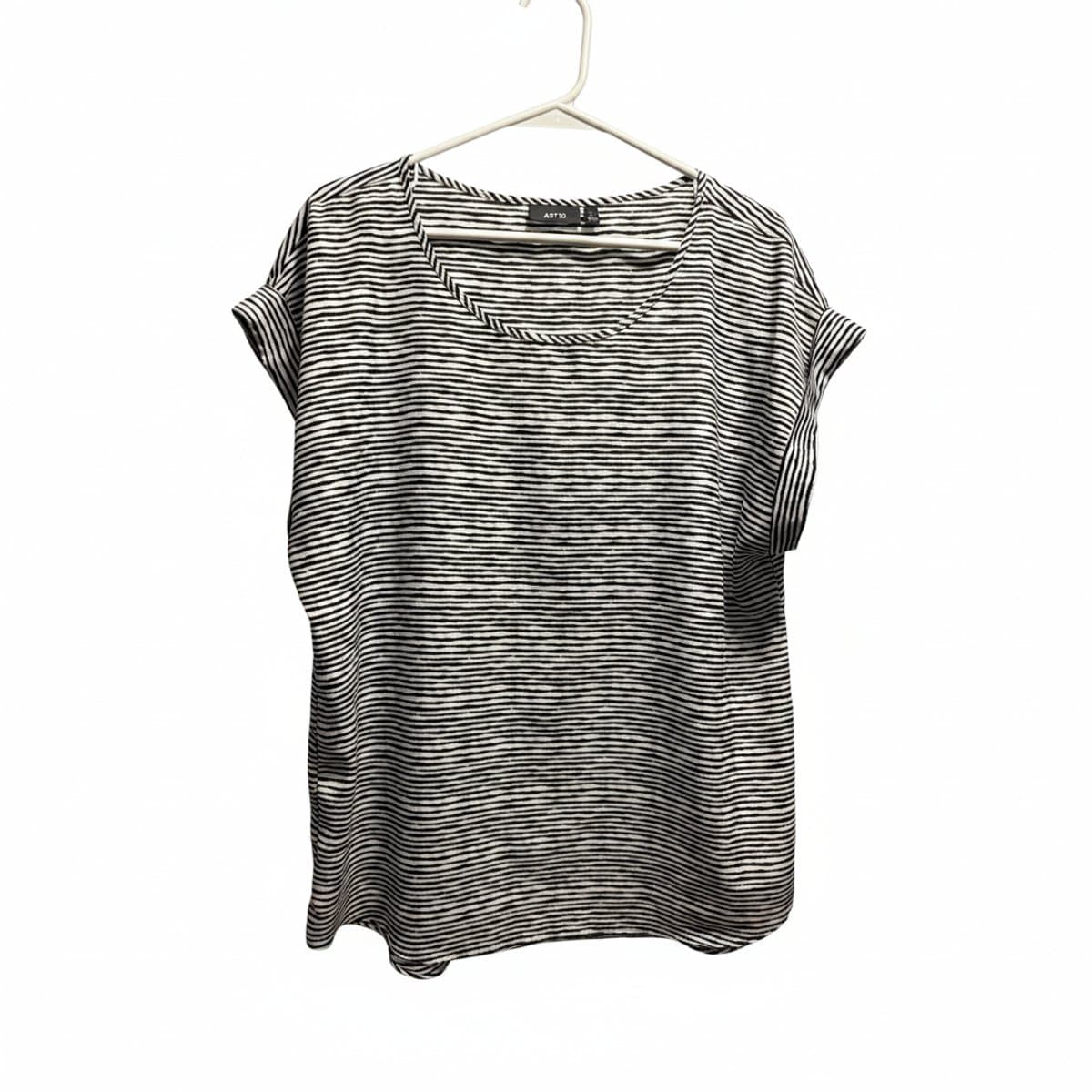 Apt. 9 Classic Monochrome Painterly Stripe Dolman Blouse