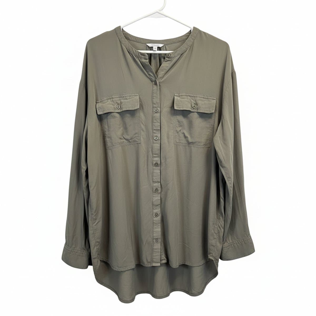 Effortless Utility: Old Navy Olive Drab Tencel-Soft Button Down