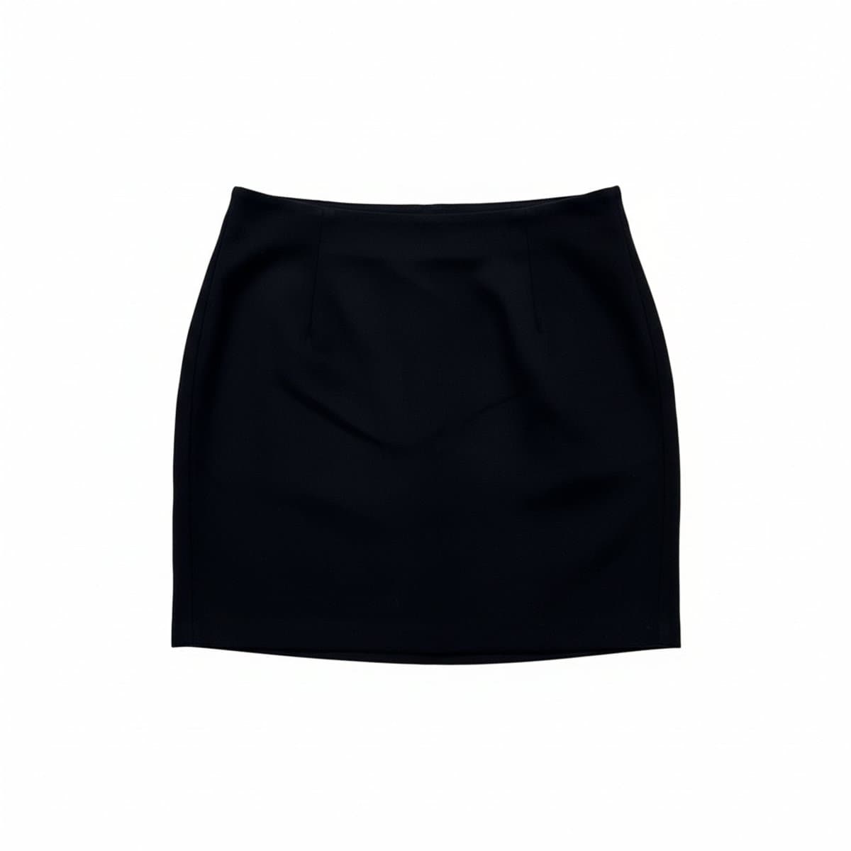 Timeless Minimalist Tailored Black Skirt with Discrete Pockets
