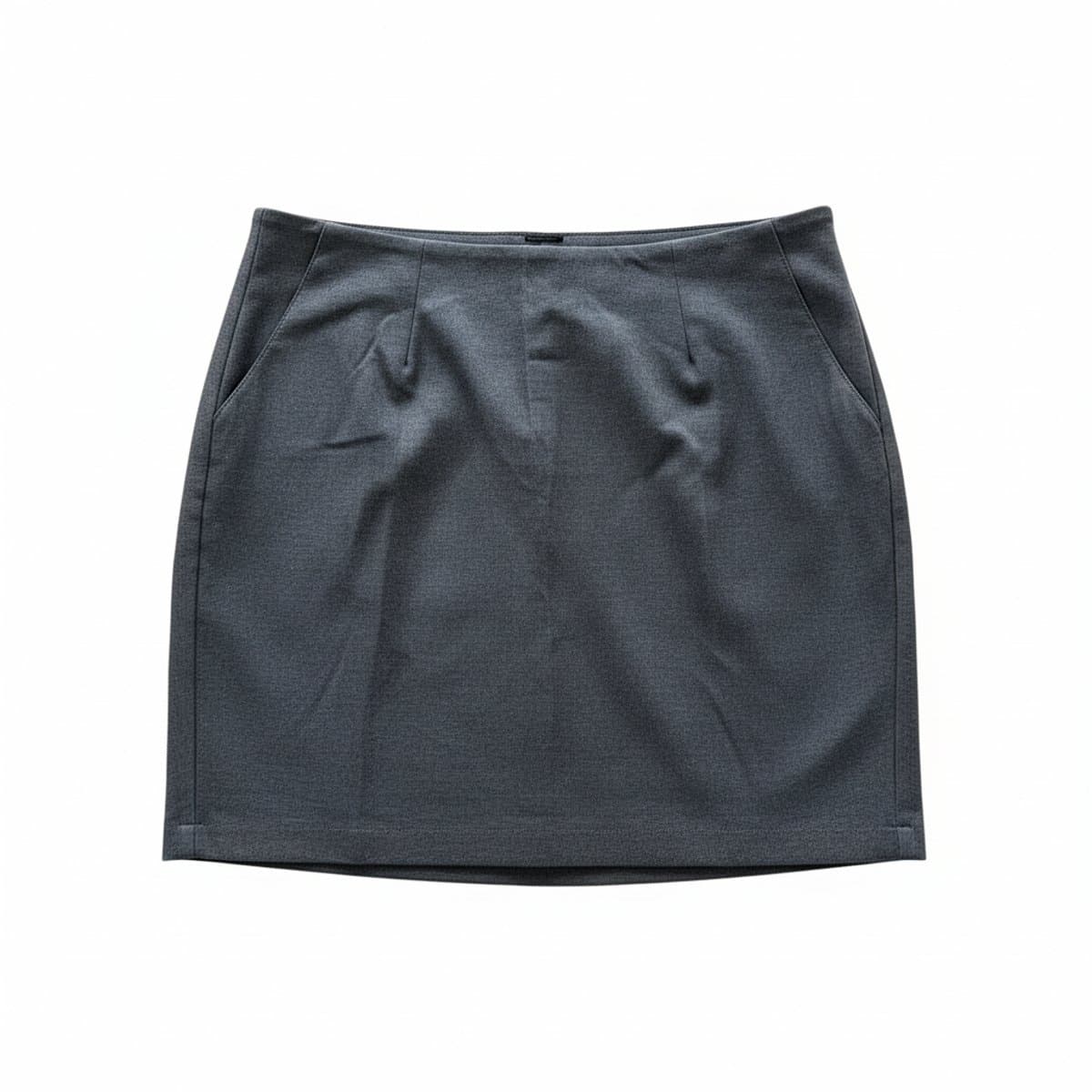Elegant Charcoal Grey Tailored Mini Skirt