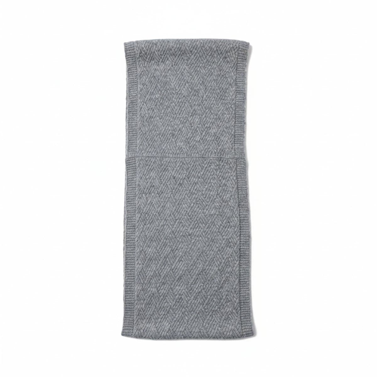 Elevated Slate Blue Chevron Knit Infinity Scarf