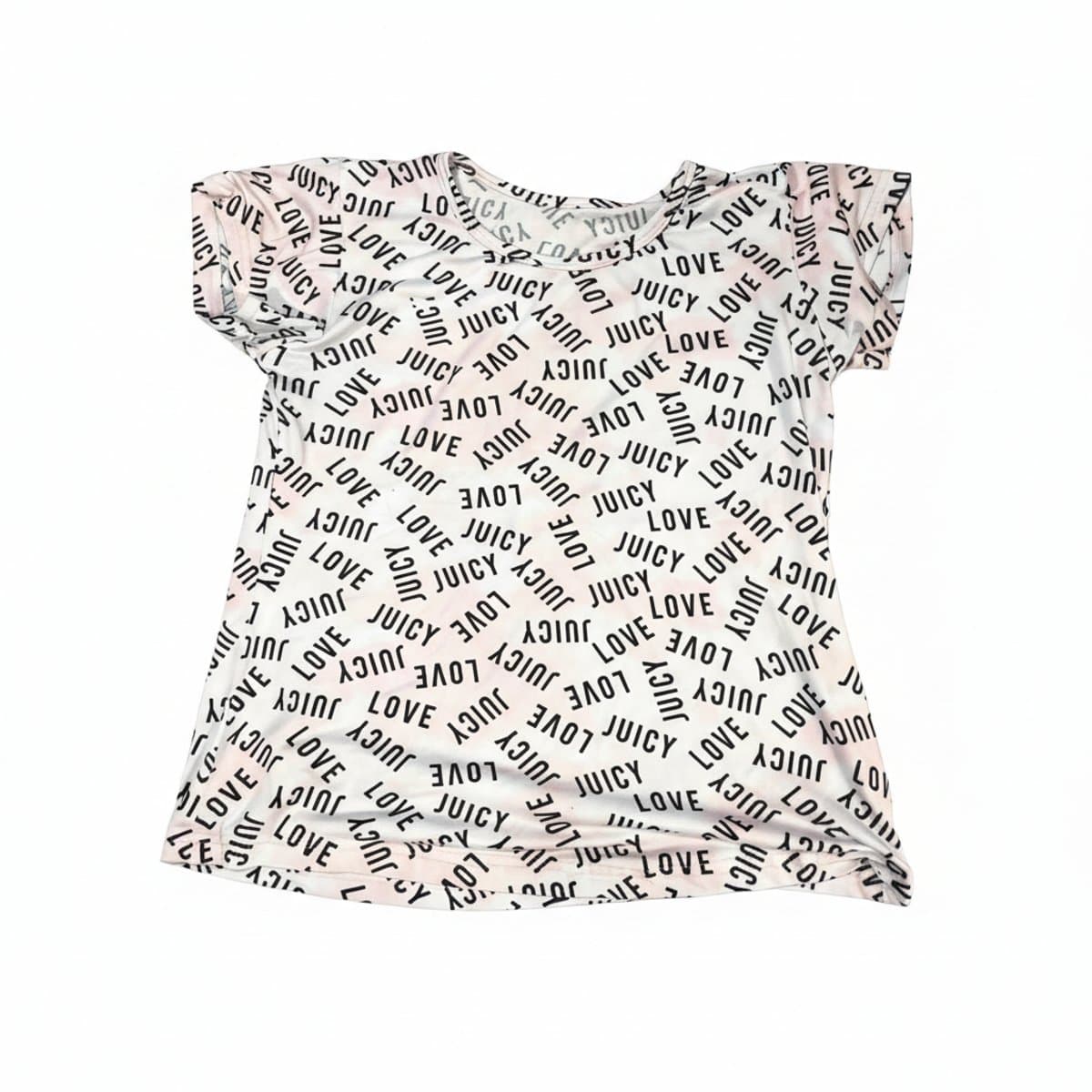 Iconic Juicy Couture 'Love Juicy' All-Over Logo Print Tee