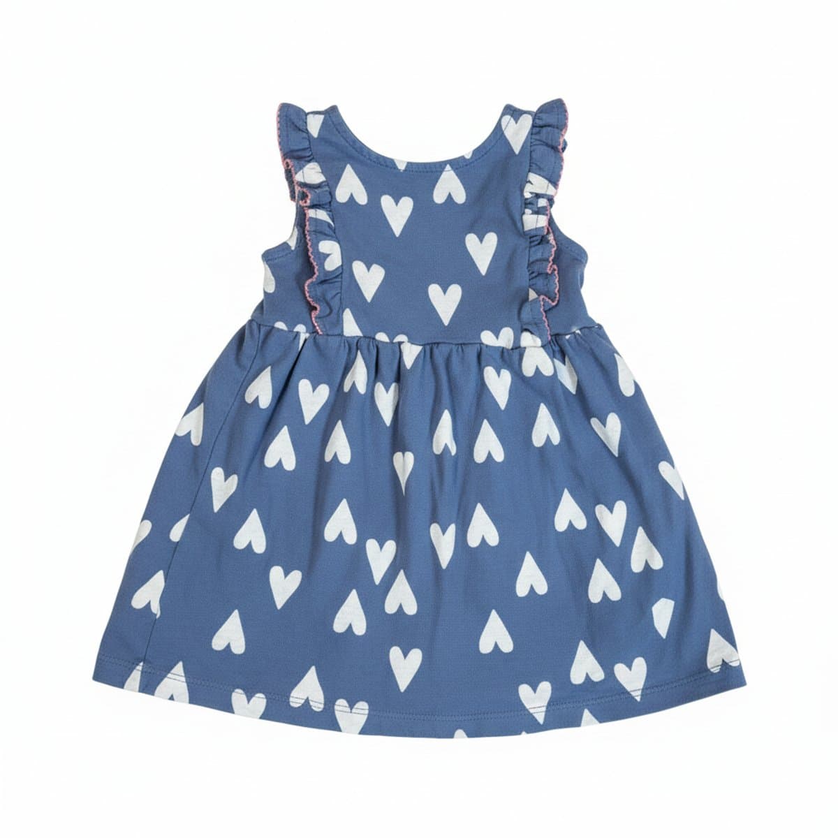 Charming Carter’s Blue Heart Print Ruffle Dress - 12 Months