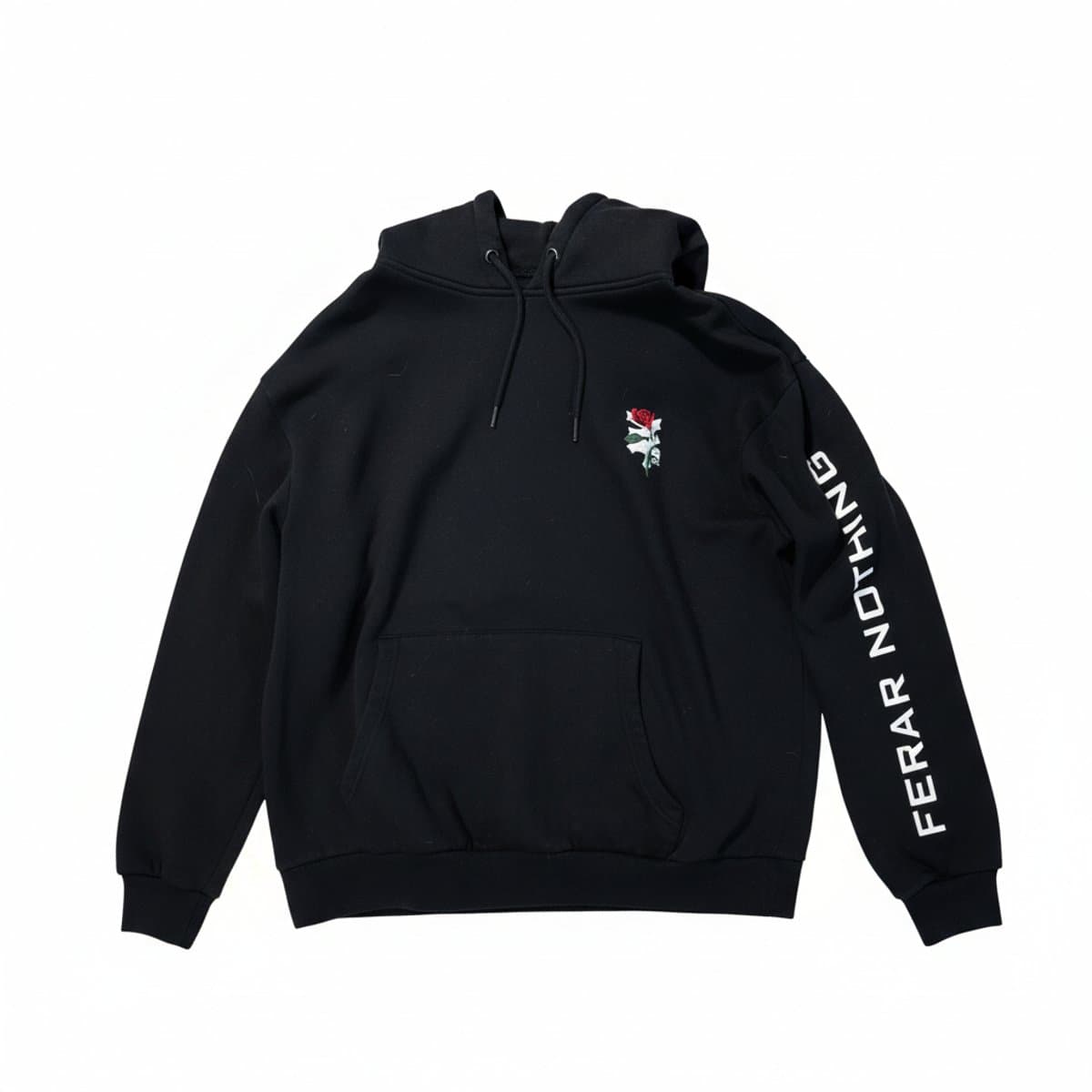 Civil Regime 'Fear Nothing' Rose Graphic Hoodie - Stealth Black