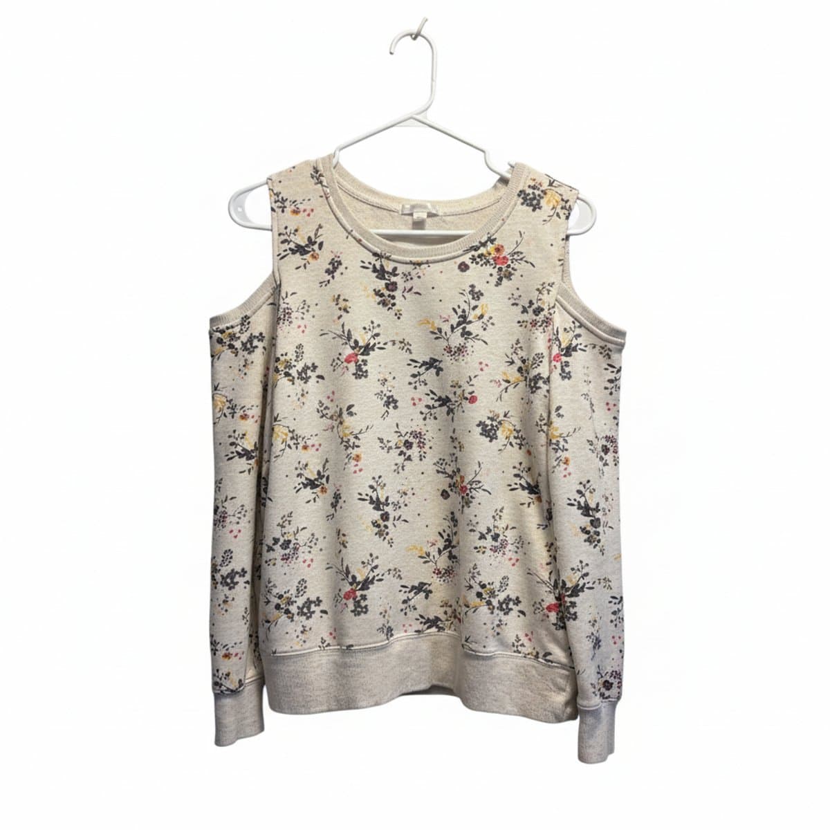 Joe Fresh Effortless Cold-Shoulder Floral Sweatshirt