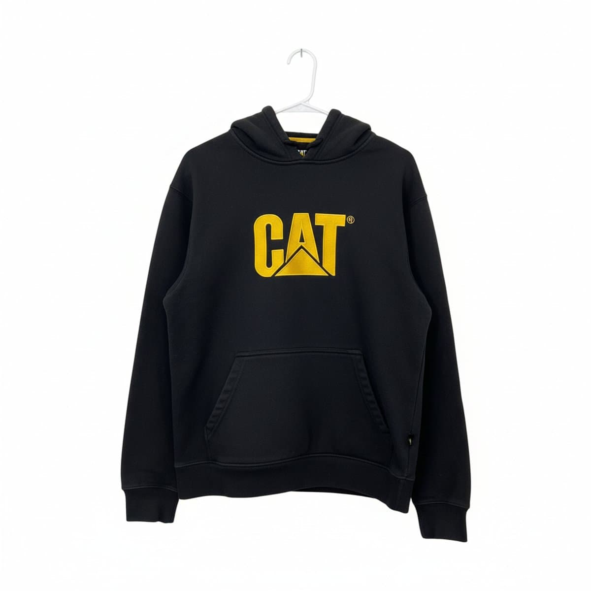 Rugged  Chic: CAT (Caterpillar) Signature Logo Hoodie in Onyx