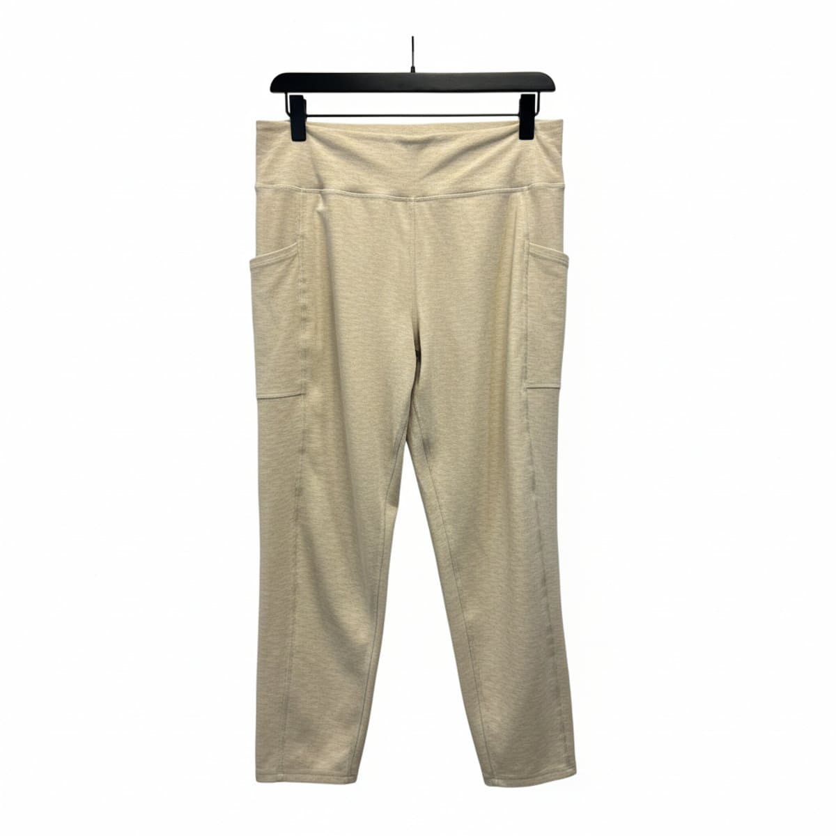 Essential High-Rise Heathered Sand Leggings with Pockets