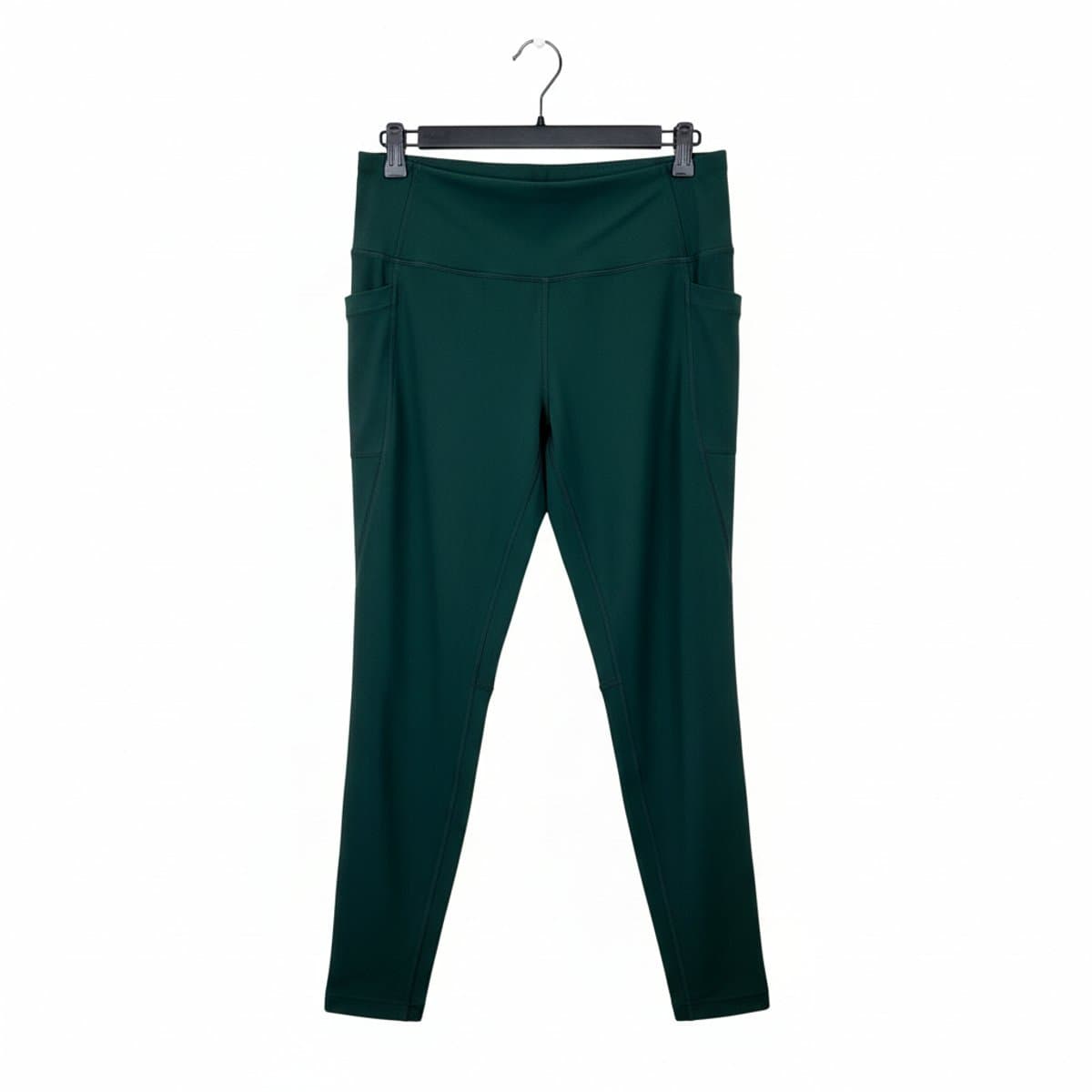  Green High-Waisted Performance Leggings with Dual Side Pockets