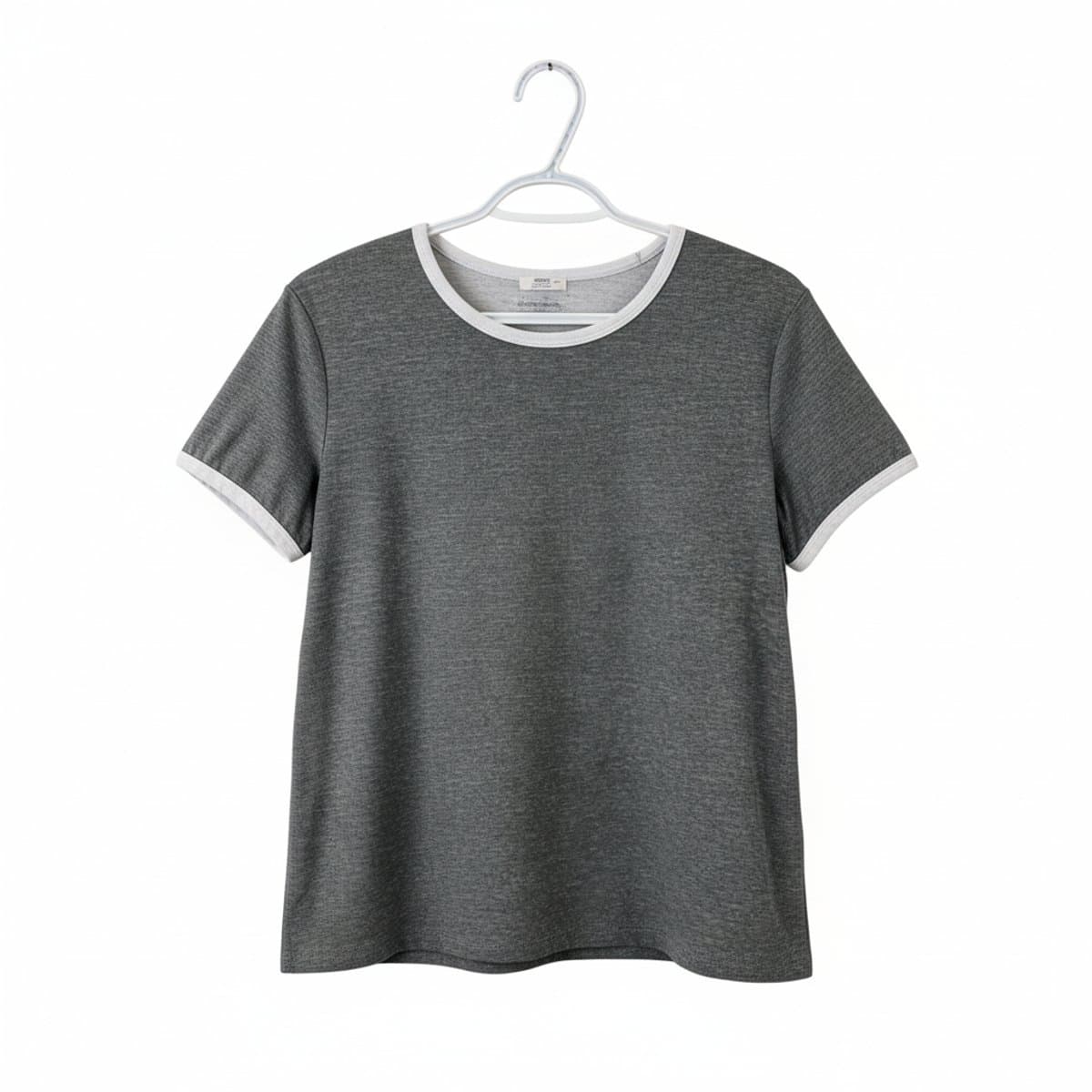 Ardene Classic Heather Gray Ringer Tee with Crisp White Trim