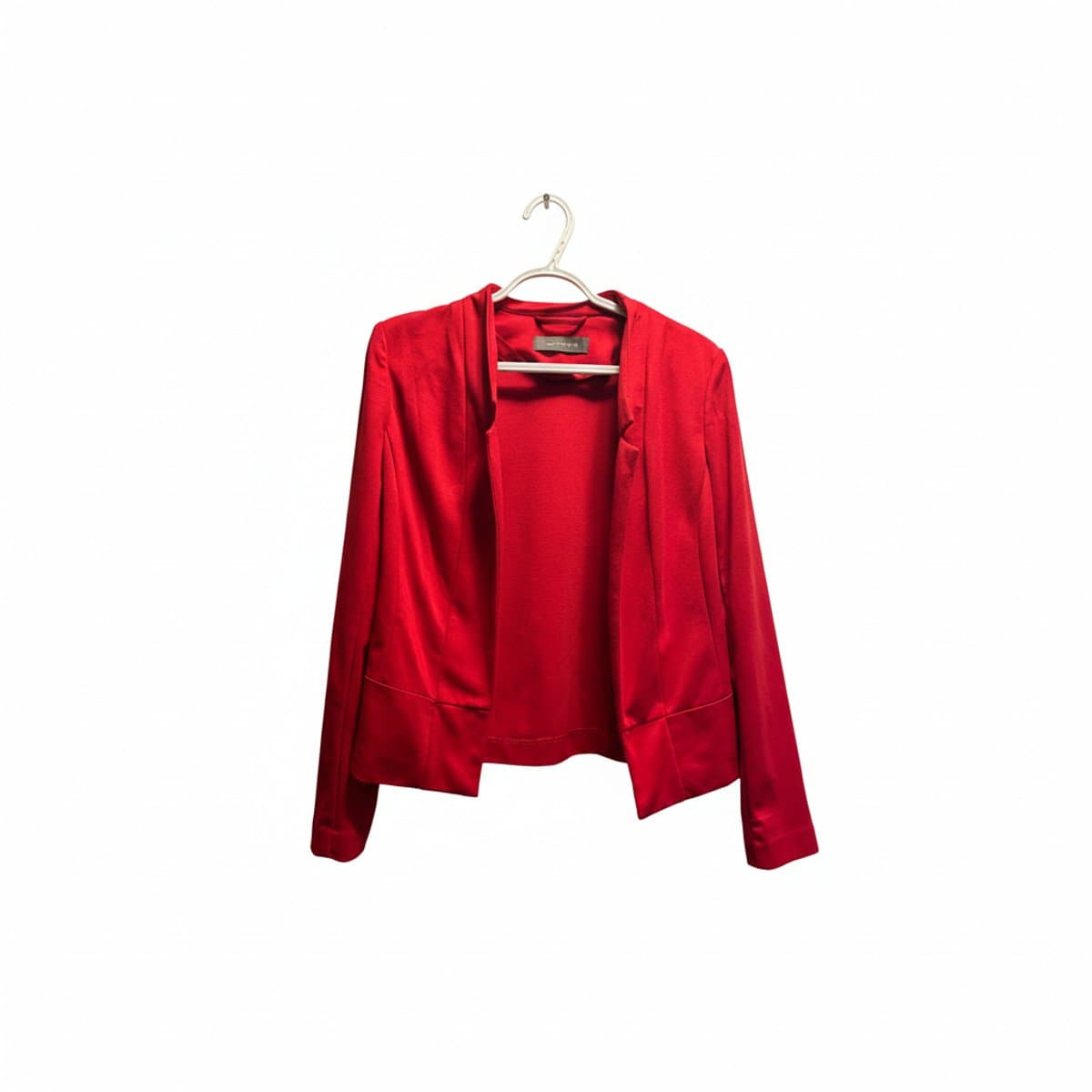 Vibrant Crimson Open-Front Power Blazer by Suzy Shier