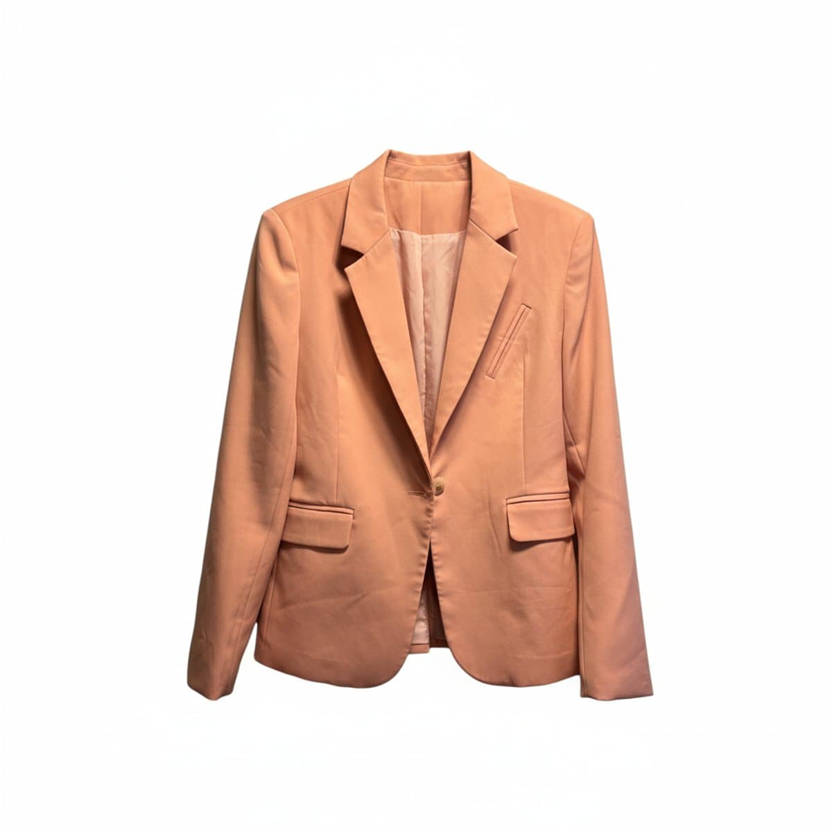 Chic Salmon Pink Tailored Blazer | Modern Minimalist Power Piece