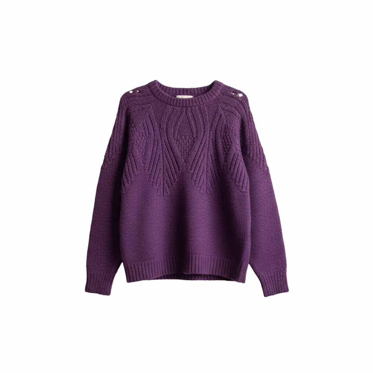 Amethyst Heritage Textured Knit Sweater