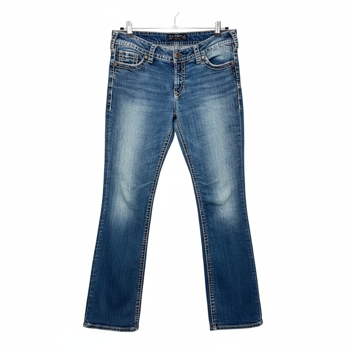 Silver Jeans Co. Suki Mid-Rise Curvy Bootcut Jeans - Y2K Thick Stitch Edition