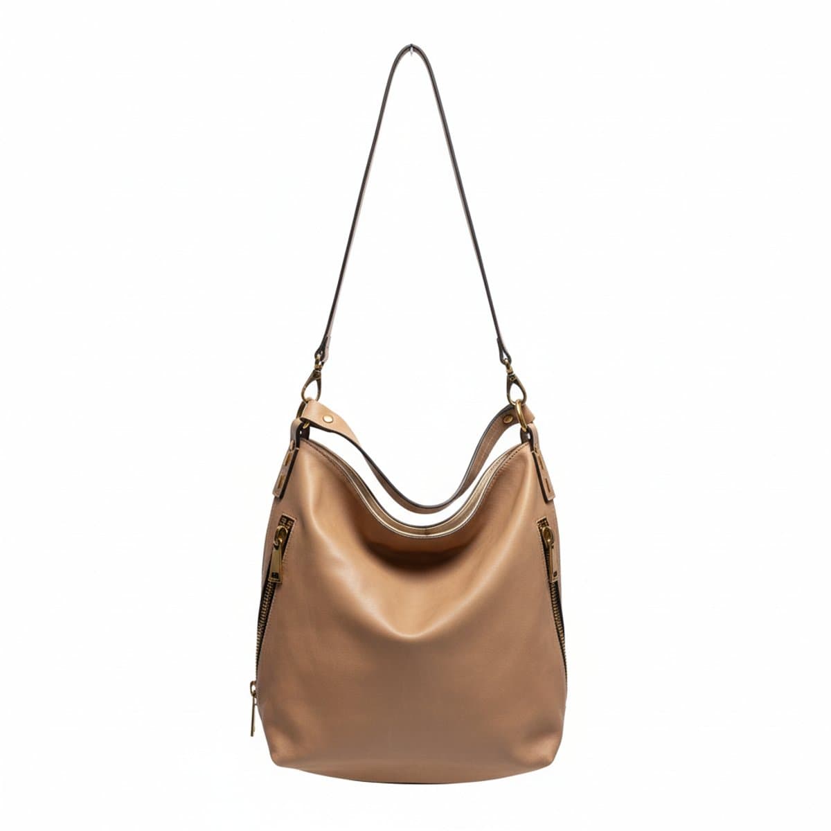 Chic Taupe Slouchy Hobo Bag - Versatile Multi-Wear Accessory