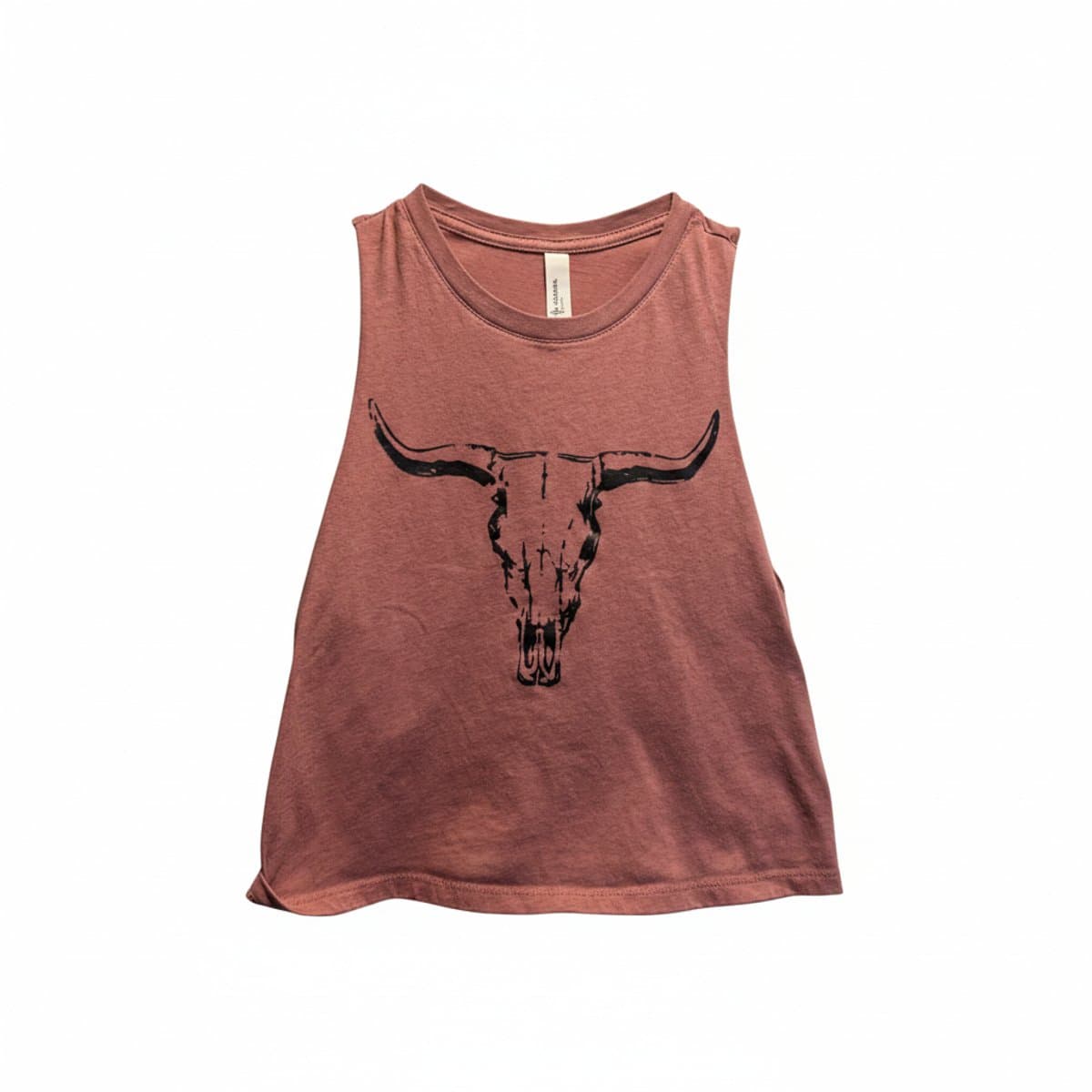 Bella+Canvas Dusty Rose Western Bull Skull Tank