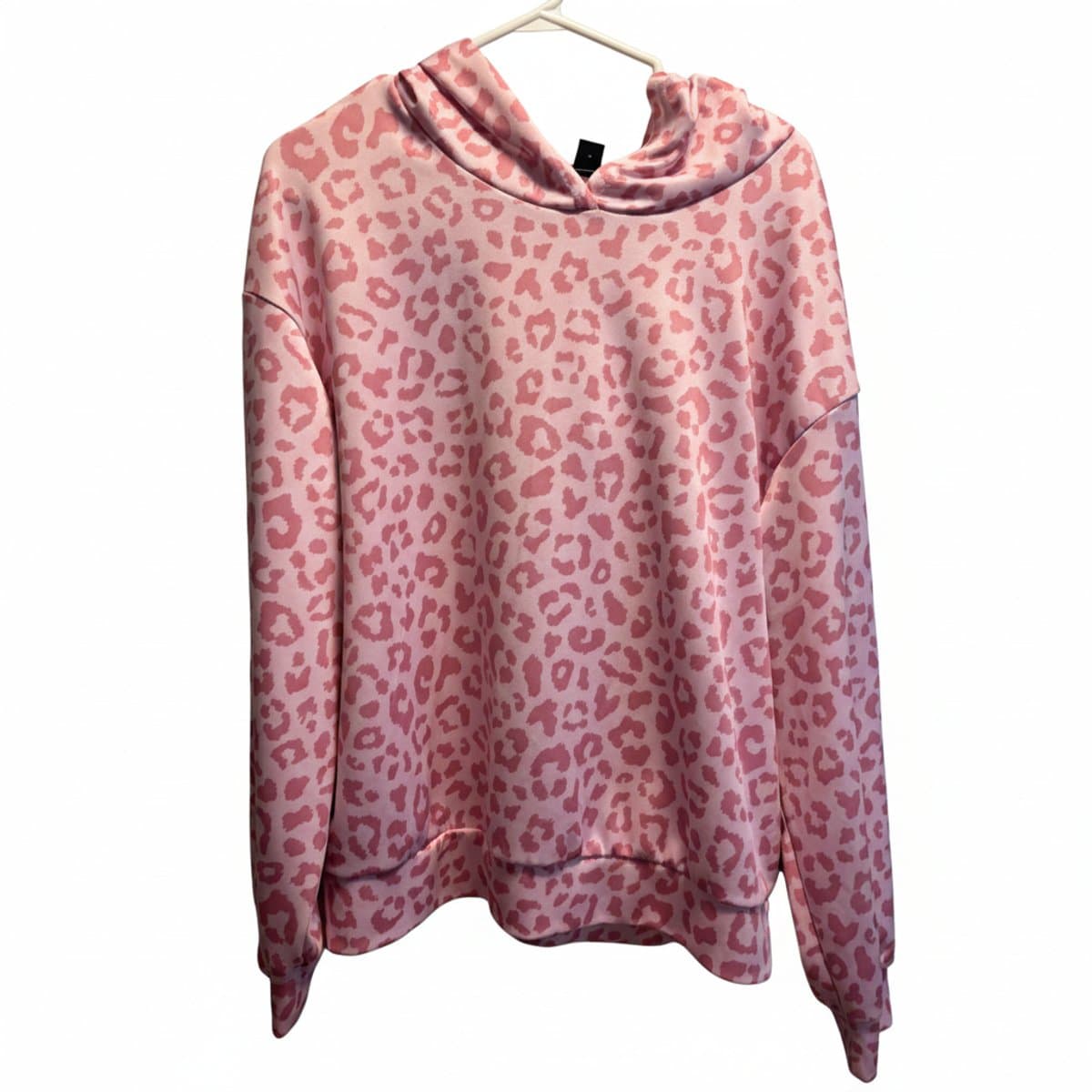 H&M Pink Leopard Print Pullover Hoodie