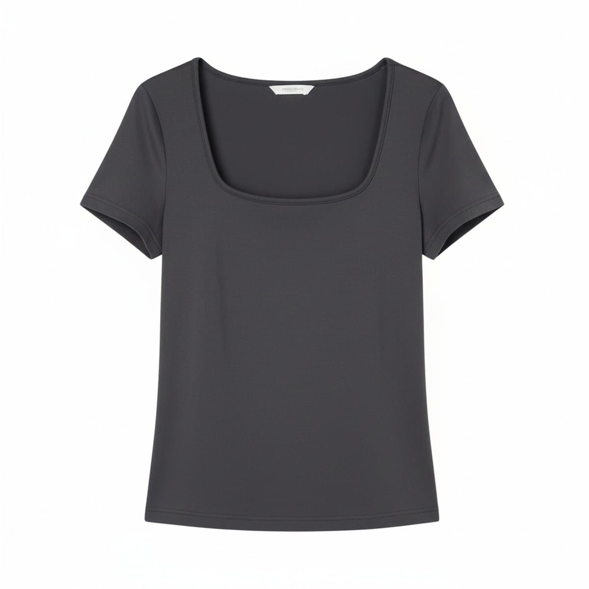 Essential Charcoal Square Neck Tee
