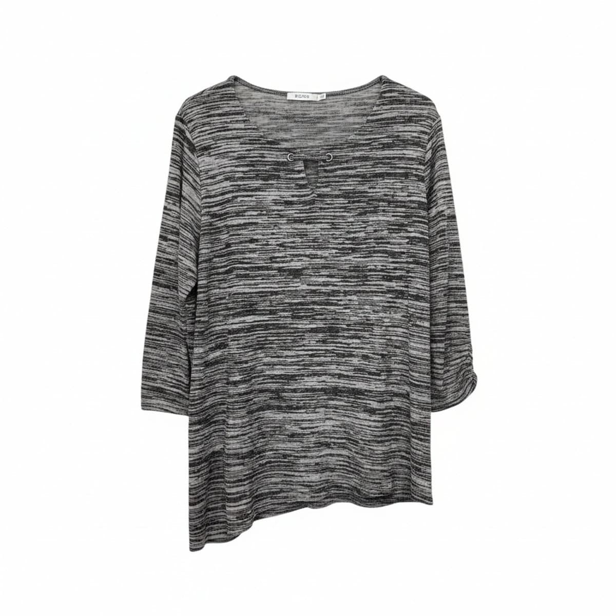 Ricki's Space-Dyed Keyhole Neck Top | Comfy Casual Staple