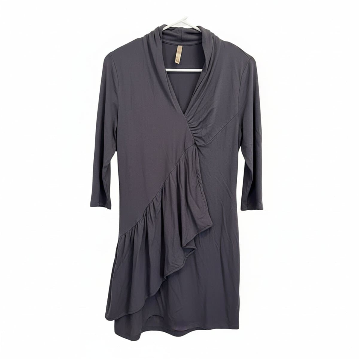 Maternity Charcoal Ruched Jersey Midi Dress