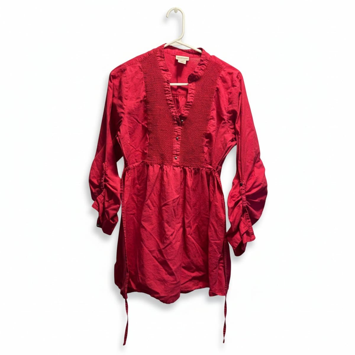 Motherhood Maternity Vibrant Crimson Smocked Tunic