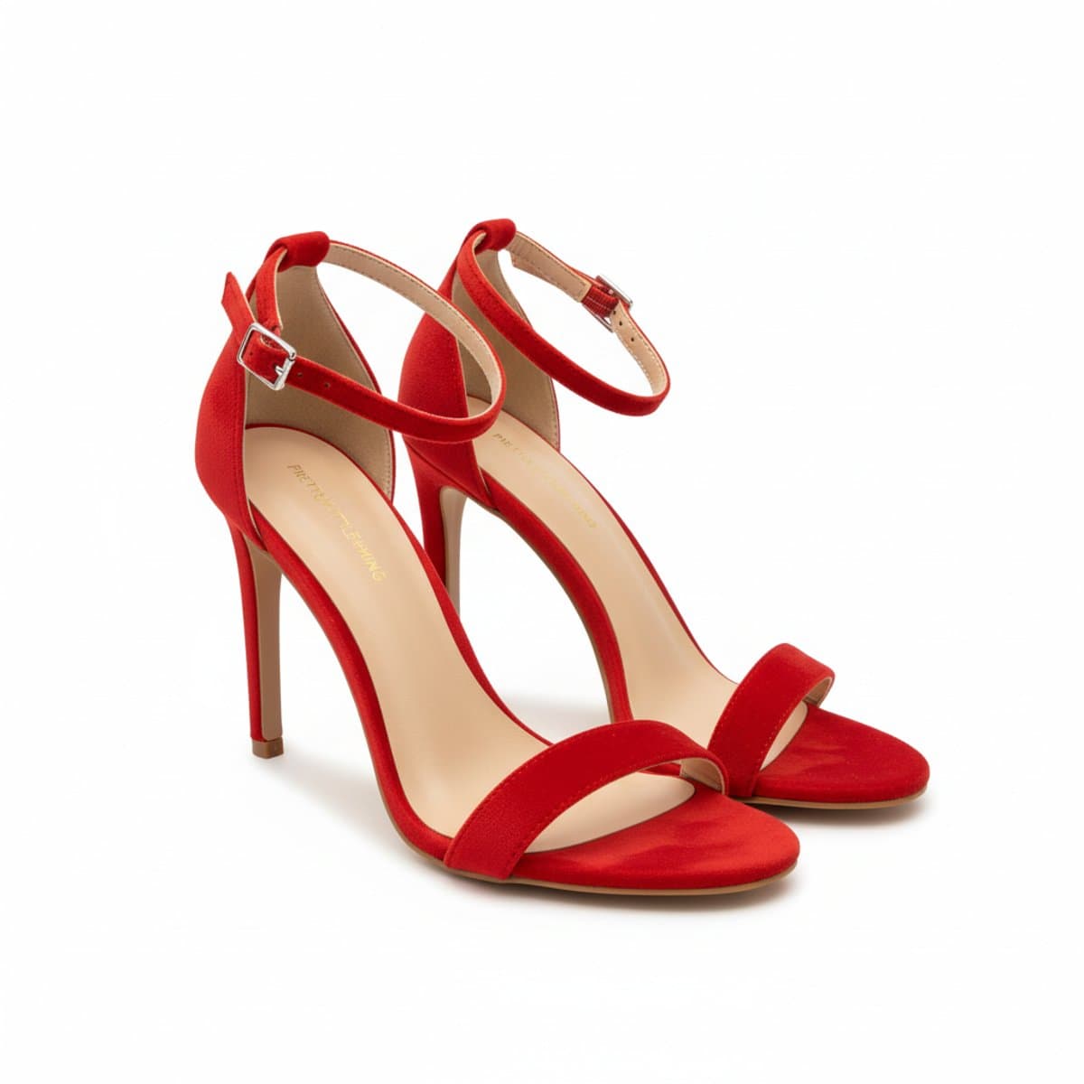 PrettyLittleThing Vibrant Red Faux Suede Stiletto Heels